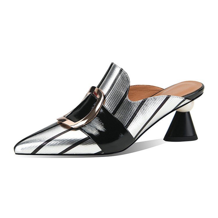 silver-leather-closed-toe-mid-heel-slippers-for-women-style-m-html_4 Silver Leather Closed Toe Mid Heel Slippers for Women - Style m.html