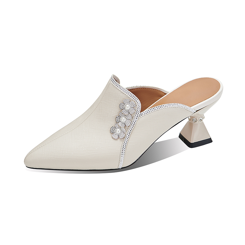 womens-closed-toe-mid-heel-slippers-with-rhinestone-flower-metal-accents_4 Women's Closed Toe Mid Heel Slippers with Rhinestone Flower Metal Accents