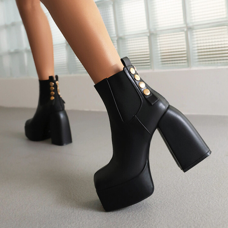 womens-square-toe-mid-calf-boots-with-studs-and-platform Women's Square Toe Mid Calf Boots with Studs and Platform